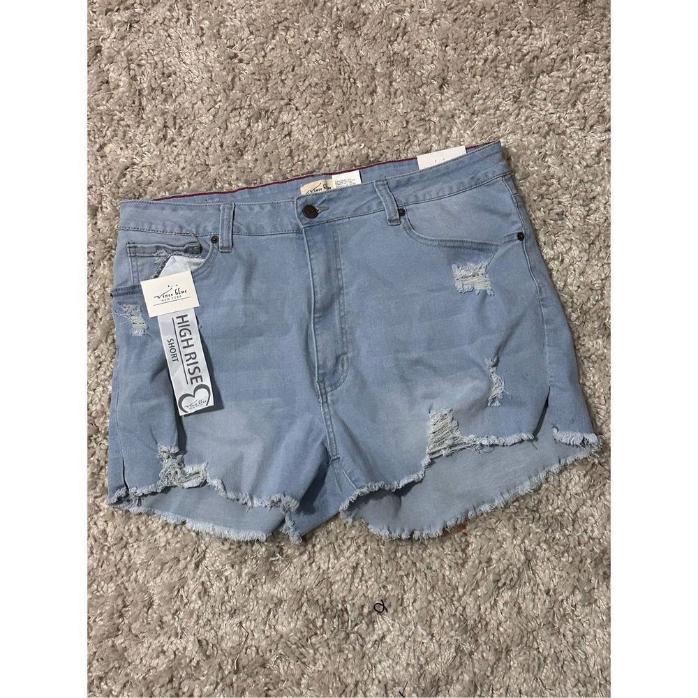 NEW WITH TAGS Vince Blue Co. size‎ 18 (2X) blue high waist rise denim distressed